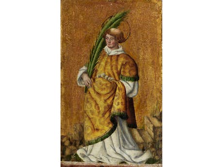 Kleines Tafelbild mit Darstellung des Heiligen Stephanus